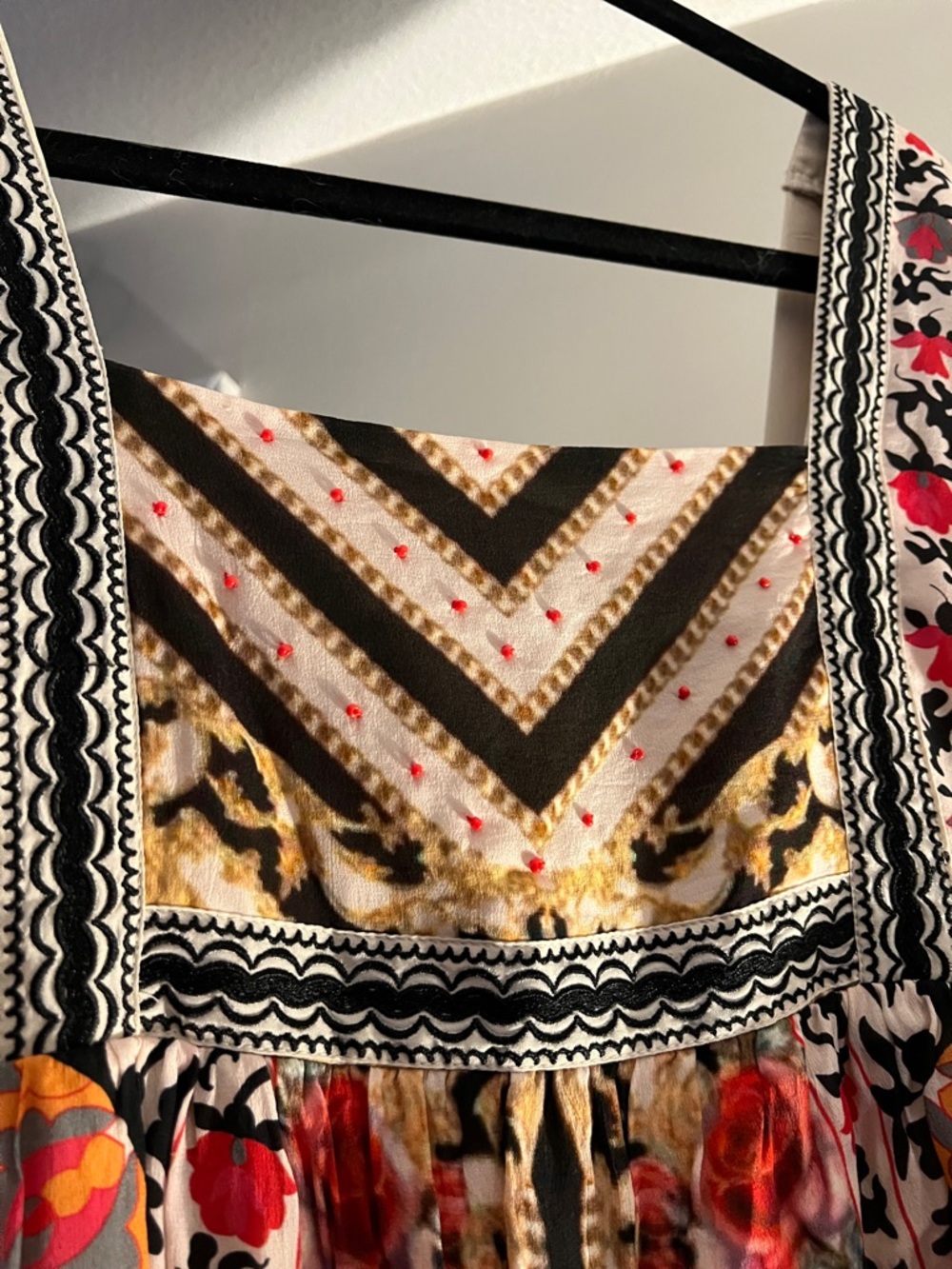 Anthropologie Pink & Black Mixed Floral Dress - Picture 3 of 5
